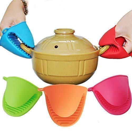 Silicone Cooking Pinch Grips Oven Mitts - Finger Protector Pot Holder for Kitchen,Cooking,Baking,BBQ - Heat Resistant Gloves, 2 Pairs
