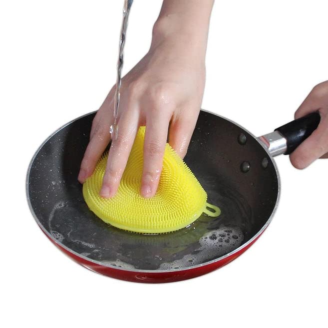 Silicone Dish Scrubber Sponge Mildew Free Non Stick Heat Resistant
