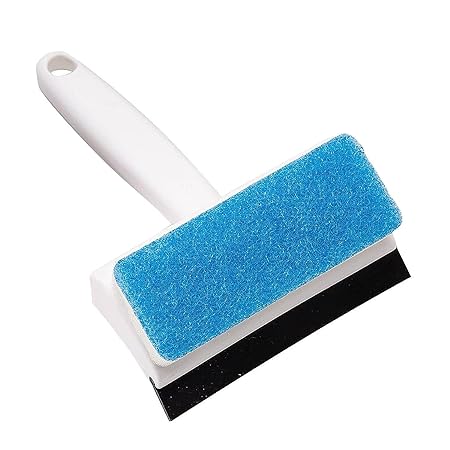 2-in-1 Multi-Purpose Glass Cleaning Squeegee Wiper for Shower Door, Car Windshield, and Glass Window - Window Cleaner Windshield Cleaning Sponge and Rubber Squeegee (2in1GlassCleaningBrush)